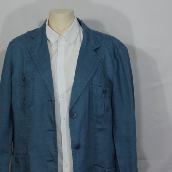 Lauren Ralf Lauren men  Elegant Blue Blazer Patch Pockets Button Closure Sz14/XL - Picture 3 of 8